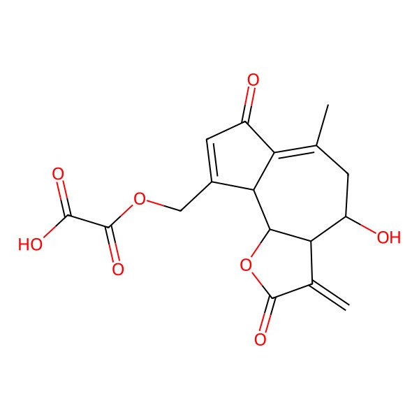 2D Structure of 1-(((3aR,4S,9aS,9bR)-2,3,3a,4,5,7,9a,9b-Octahydro-4-hydroxy-6-methyl-3-methylene-2,7-dioxoazuleno(4,5-b)furan-9-yl)methyl) ethanedioate