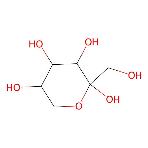 2D Structure of 2-(Hydroxymethyl)Oxane-2,3,4,5-Tetrol