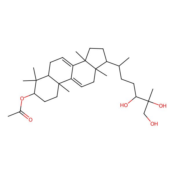 2D Structure of Lanosta-7,9(11)-dien-3beta-acetyloxy-24,25,26-trihydroxy