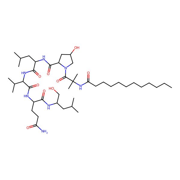 2D Structure of lauroyl-Aib-aHyp-DL-Leu-Val-DL-Gln-Leu-ol