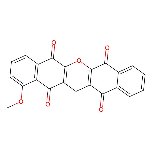 2D Structure of 9-Methoxy-2-oxapentacyclo[12.8.0.03,12.05,10.016,21]docosa-1(14),3(12),5(10),6,8,16,18,20-octaene-4,11,15,22-tetrone