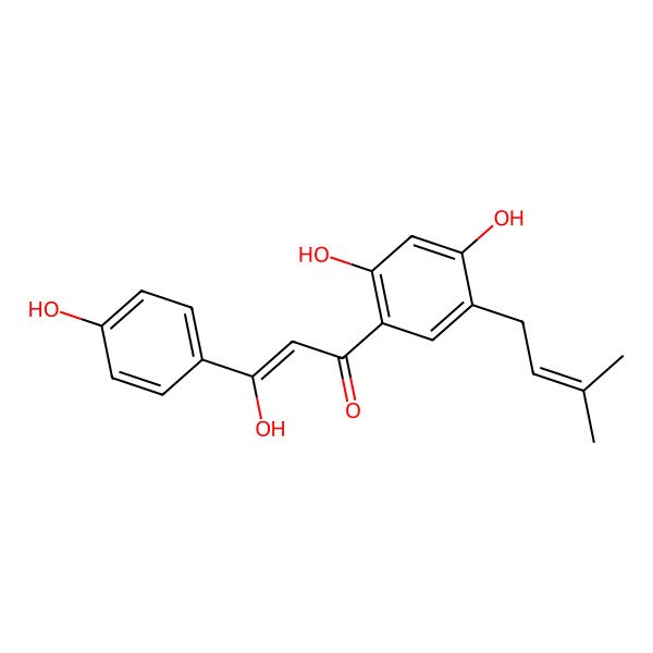 2D Structure of Licodione base + 3O, 2Prenyl