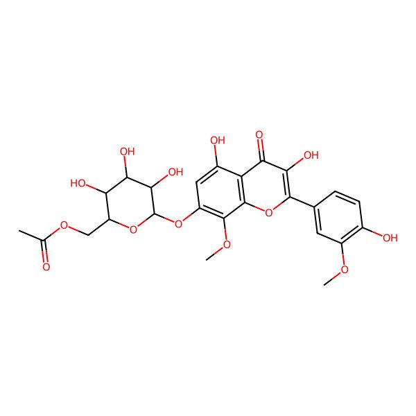 2D Structure of Limocitrin 7-(6''-acetylglucoside) 2D Structure of Limocitrin 7-(6''-acetylglucoside)
