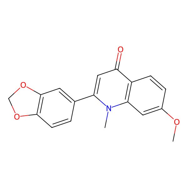 2D Structure of 2-(1,3-Benzodioxol-5-yl)-7-methoxy-1-methyl-4(1H)-quinolinone