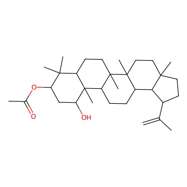 2D Structure of Lup-20(29)-ene-1,3-diol, 3-acetate, (1beta,3alpha)-