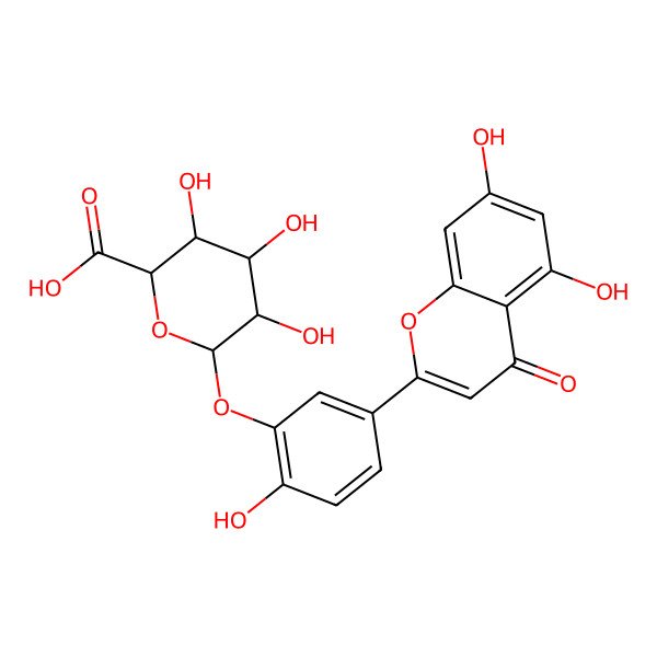 2D Structure of Luteolin-3'-D-glucuronide;Luteolin 3'-O-glucuronide;Luteolin-3-O-(c)micro-D-glucuronide