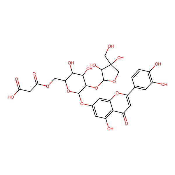 2D Structure of Luteolin 7-O-(2-apiosyl-6-malonyl)-glucoside