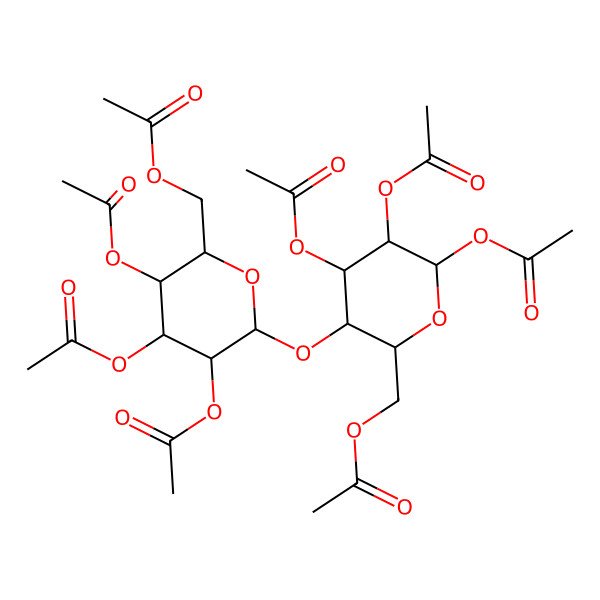 2D Structure of beta-D-Glucopyranose, 4-O-(2,3,4,6-tetra-O-acetyl-alpha-D-glucopyranosyl)-, tetraacetate