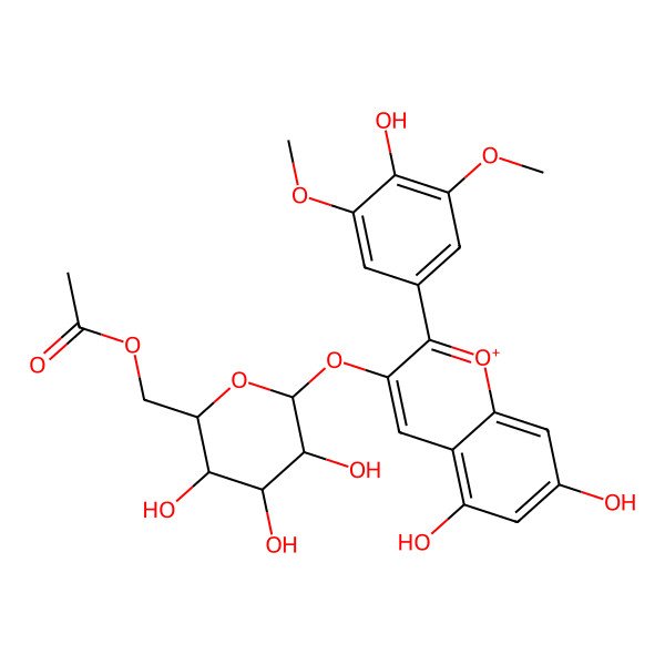 2D Structure of Malvidin 3-(6''-acetyl-galactoside)