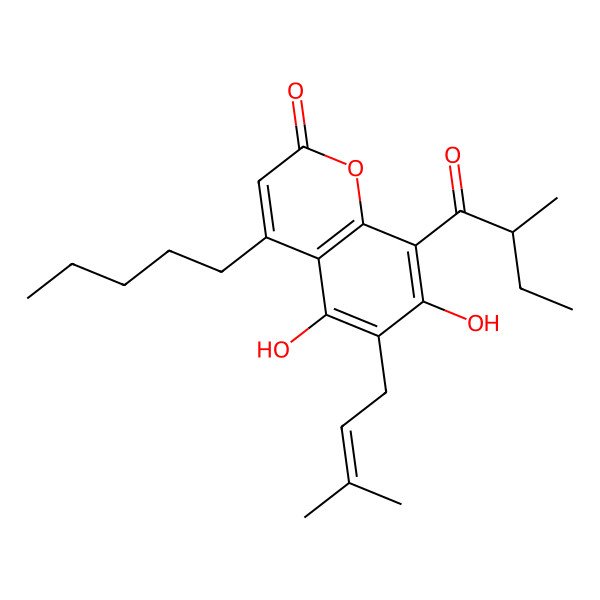 2D Structure of Mammea C/BB, (-)-