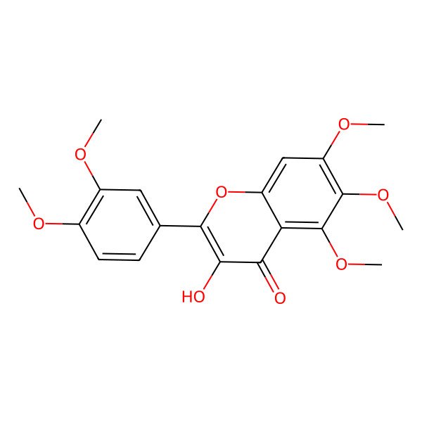 2D Structure of Quercetagetin 5,6,7,3',4'-pentamethyl ether