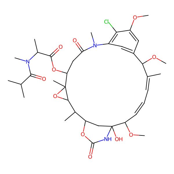 2D Structure of Maytansine, N2'-deacetyl-15-methoxy-N2'-(2-methyl-1-oxopropyl)-