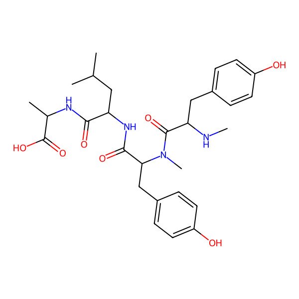 2D Structure of Me-DL-Tyr-DL-N(Me)Tyr-DL-Leu-DL-Ala-OH