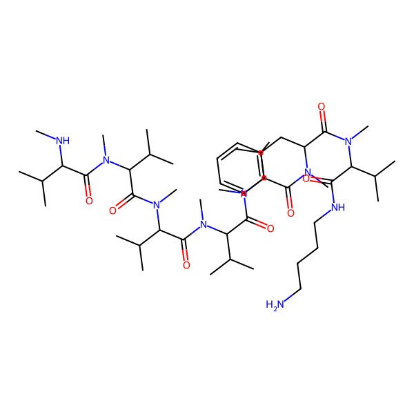 2D Structure of Me-Val-N(Me)Val-N(Me)Val-N(Me)Val-N(Me)Val-N(Me)Phe-N(Me)Val-NHBuNH2