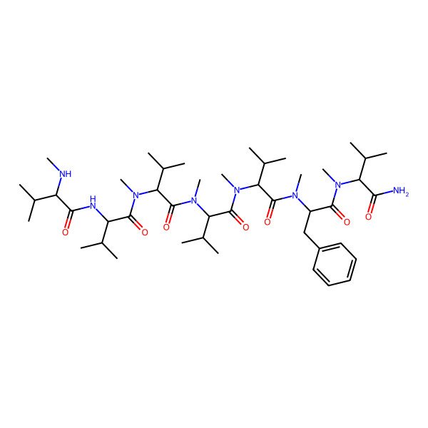 2D Structure of Me-Val-Val-N(Me)Val-N(Me)Val-N(Me)Val-N(Me)Phe-N(Me)Val-NH2