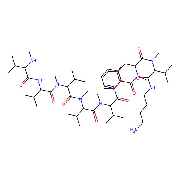 2D Structure of Me-Val-Val-N(Me)Val-N(Me)Val-N(Me)Val-N(Me)Val-N(Me)Phe-N(Me)Val-NHBuNH2