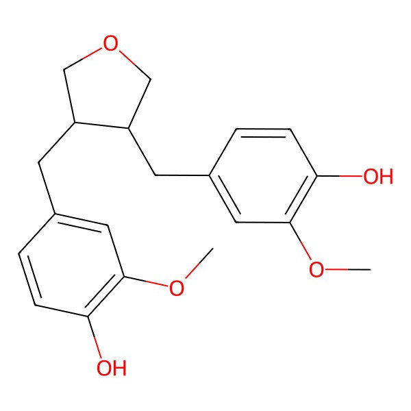 2D Structure of 4-[[(3R,4S)-4-[(4-hydroxy-3-methoxyphenyl)methyl]oxolan-3-yl]methyl]-2-methoxyphenol