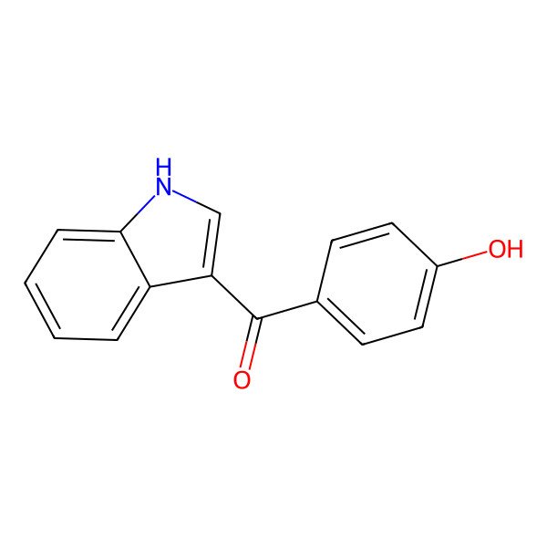 2D Structure of Methanone, 1H-indol-3-yl(4-hydroxyphenyl)-