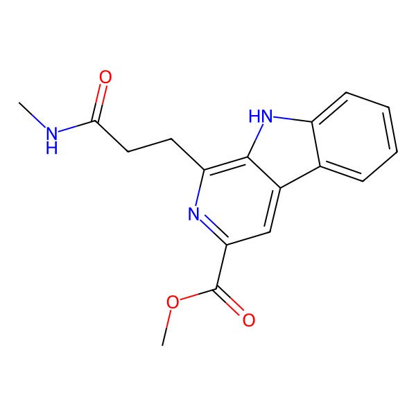 2D Structure of Methyl 1-((2-methyl carbamate)ethyl)-beta-carboline-3-carboxylate