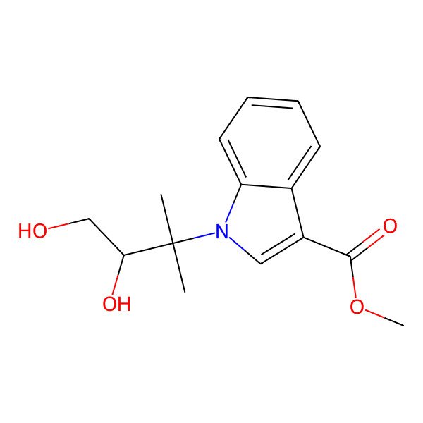 2D Structure of methyl 1-[(3S)-3,4-dihydroxy-2-methylbutan-2-yl]indole-3-carboxylate