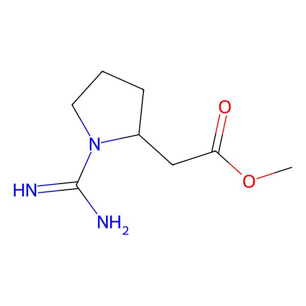 2D Structure of Methyl 1-(aminoiminomethyl)-2-pyrrolidineacetate