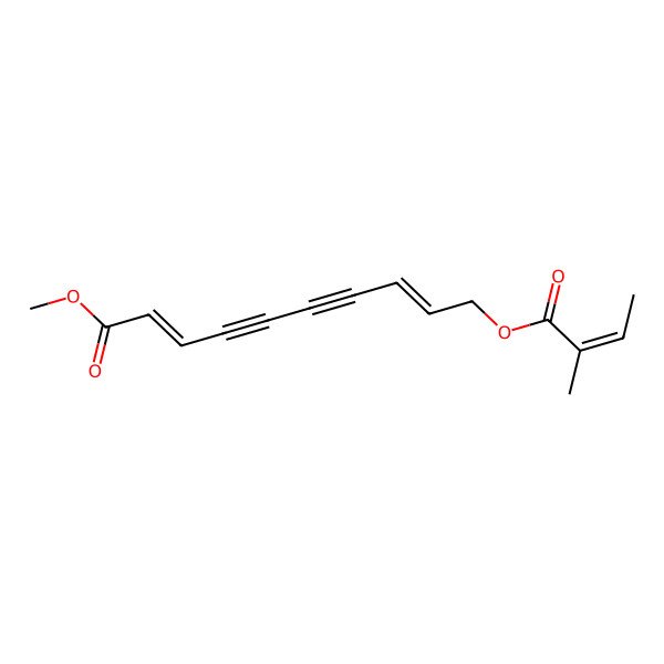 2D Structure of Methyl 10-(2-methylbut-2-enoyloxy)deca-2,8-dien-4,6-diynoate