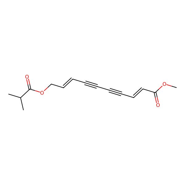 2D Structure of Methyl 10-(2-methylpropanoyloxy)deca-2,8-dien-4,6-diynoate