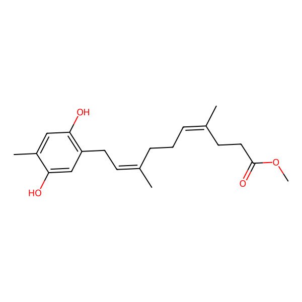 2D Structure of Methyl 10-(2,5-dihydroxy-4-methylphenyl)-4,8-dimethyldeca-4,8-dienoate