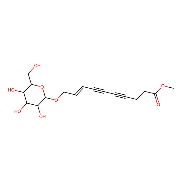 2D Structure of Methyl 10-[3,4,5-trihydroxy-6-(hydroxymethyl)oxan-2-yl]oxydec-8-en-4,6-diynoate