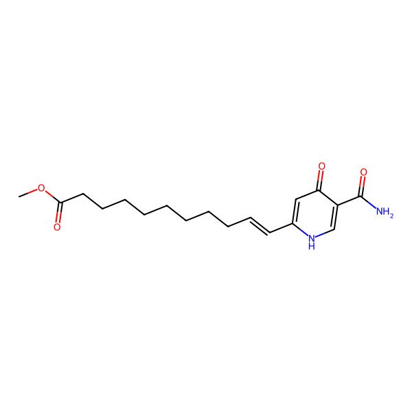 2D Structure of methyl 11-(5-carbamoyl-4-oxo-1H-pyridin-2-yl)undec-10-enoate