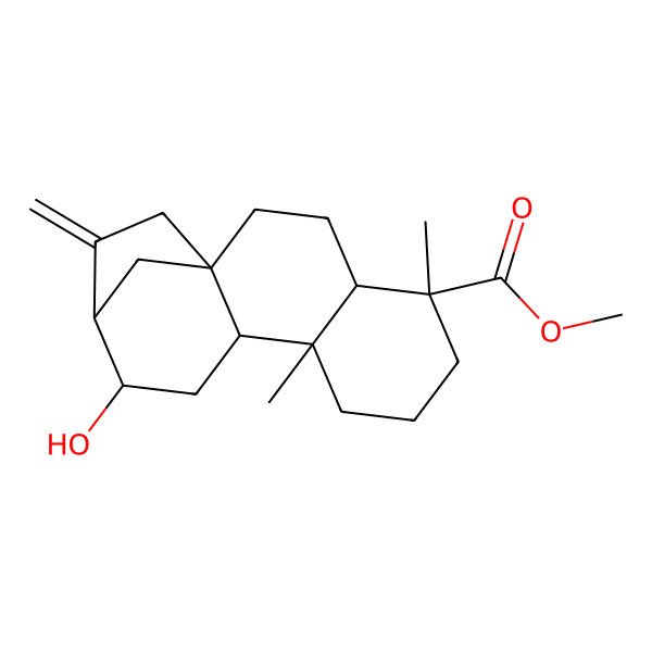 2D Structure of Methyl 12-hydroxy-5,9-dimethyl-14-methylidenetetracyclo[11.2.1.01,10.04,9]hexadecane-5-carboxylate