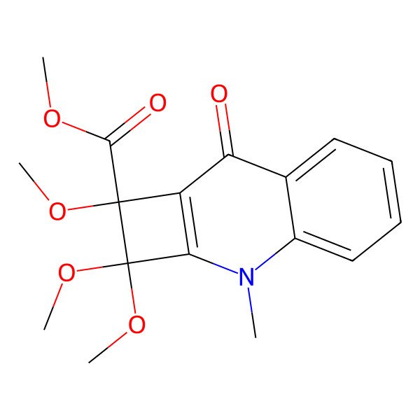 2D Structure of Methyl 1,2,2-trimethoxy-3-methyl-8-oxocyclobuta[b]quinoline-1-carboxylate