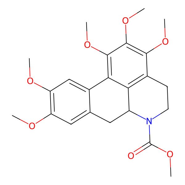 2D Structure of methyl 1,2,3,9,10-pentamethoxy-5,6,6a,7-tetrahydro-4H-dibenzo[de,g]quinoline-6-carboxylate
