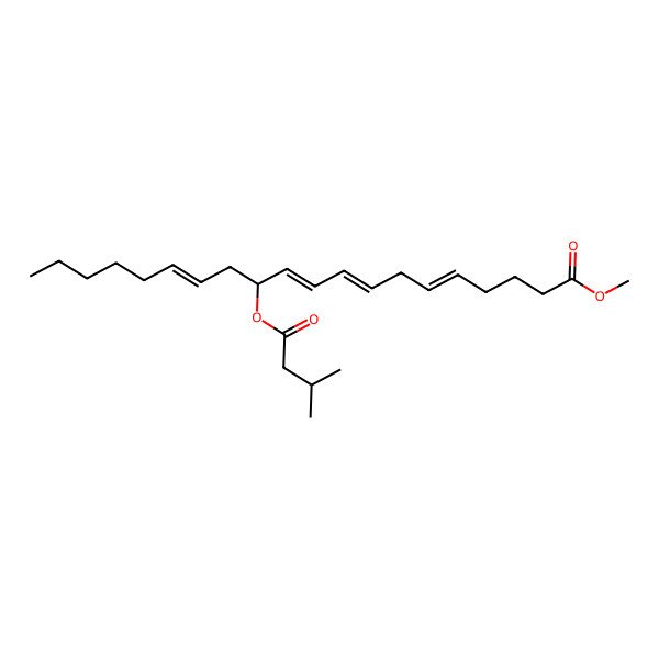 2D Structure of methyl (12R)-12-(3-methylbutanoyloxy)icosa-5,8,10,14-tetraenoate