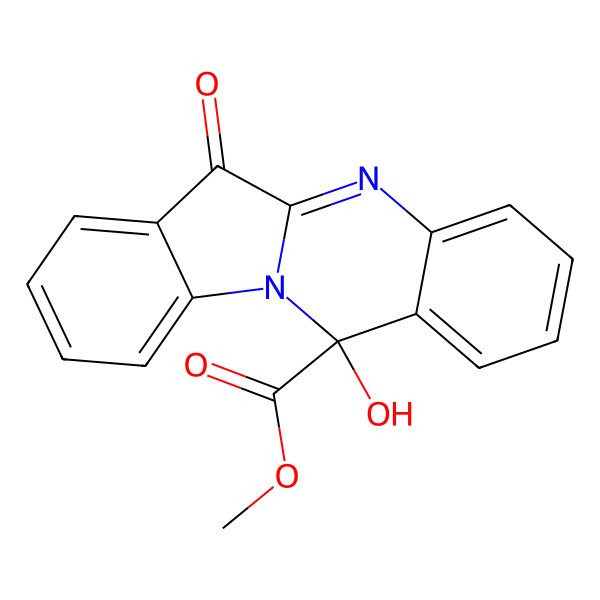 2D Structure of methyl (12S)-12-hydroxy-6-oxoindolo[2,1-b]quinazoline-12-carboxylate