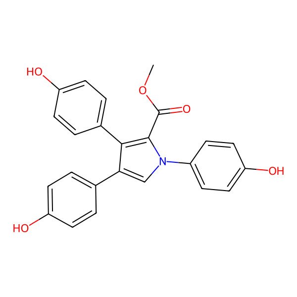 2D Structure of Methyl 1,3,4-tris(4-hydroxyphenyl)pyrrole-2-carboxylate