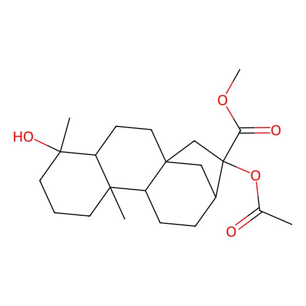 2D Structure of Methyl 14-acetyloxy-5-hydroxy-5,9-dimethyltetracyclo[11.2.1.01,10.04,9]hexadecane-14-carboxylate