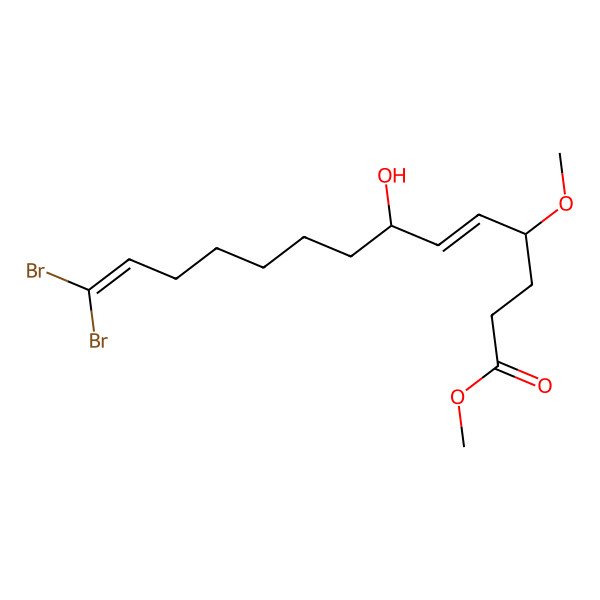 2D Structure of Methyl 14,14-dibromo-7-hydroxy-4-methoxytetradeca-5,13-dienoate