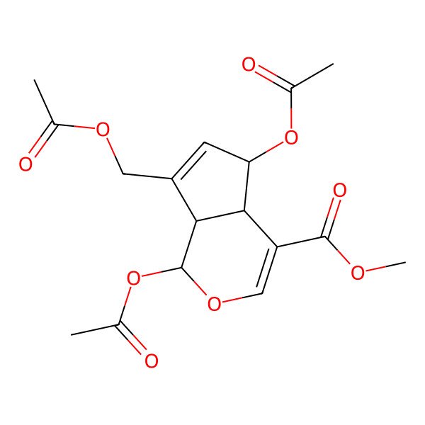 2D Structure of Methyl 1,5-diacetyloxy-7-(acetyloxymethyl)-1,4a,5,7a-tetrahydrocyclopenta[c]pyran-4-carboxylate