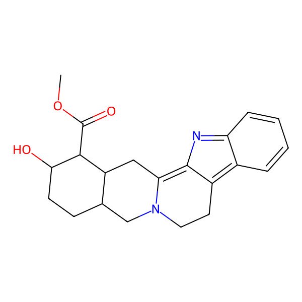 2D Structure of methyl (15R,18R,19R,20R)-18-hydroxy-11,12,14,15,16,17,18,19,20,21-decahydroyohimban-19-carboxylate