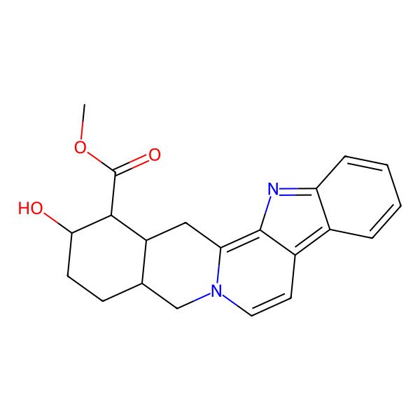 2D Structure of methyl (15R,18S,19R,20R)-18-hydroxy-14,15,16,17,18,19,20,21-octahydroyohimban-19-carboxylate