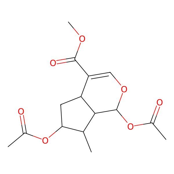 2D Structure of Methyl 1,6-diacetyloxy-7-methyl-1,4a,5,6,7,7a-hexahydrocyclopenta[c]pyran-4-carboxylate