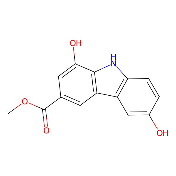 2D Structure of methyl 1,6-dihydroxy-9H-carbazole-3-carboxylate