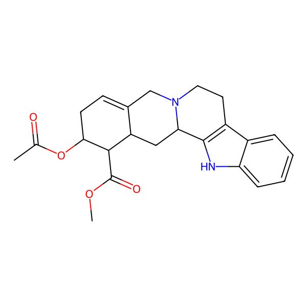 2D Structure of Methyl 18-acetyloxy-1,3,11,12,14,17,18,19,20,21-decahydroyohimban-19-carboxylate 2D Structure of Methyl 18-acetyloxy-1,3,11,12,14,17,18,19,20,21-decahydroyohimban-19-carboxylate