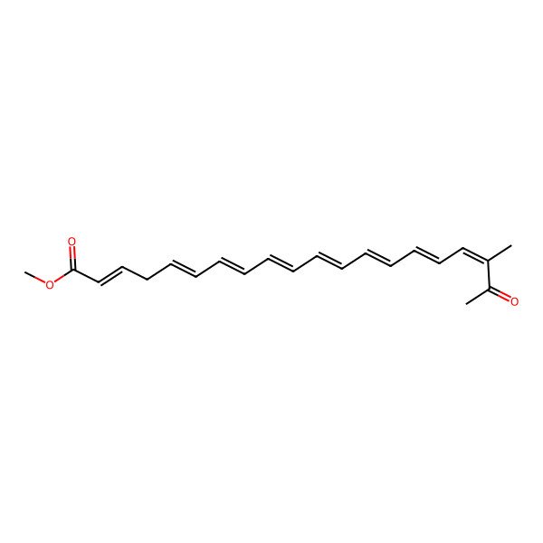 2D Structure of Methyl 18-methyl-19-oxoicosa-2,5,7,9,11,13,15,17-octaenoate