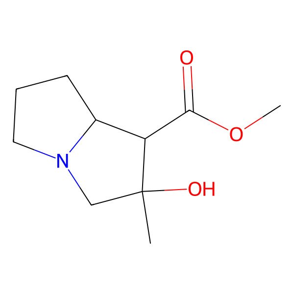 2D Structure of Methyl (1R,2S,7aS)-hexahydro-2-hydroxy-2-methyl-1H-pyrrolizine-1-carboxylate