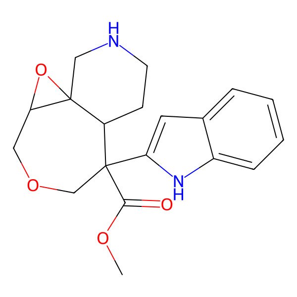 2D Structure of methyl (1R,3R,7S,8R)-7-(1H-indol-2-yl)-2,5-dioxa-11-azatricyclo[6.4.0.01,3]dodecane-7-carboxylate