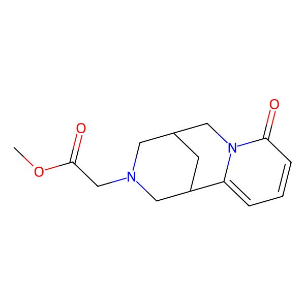 2D Structure of Methyl (1R,5S)-1,5,6,8-tetrahydro-8-oxo-1,5-methano-2H-pyrido[1,2-a][1,5]diazocine-3(4H)-acetate