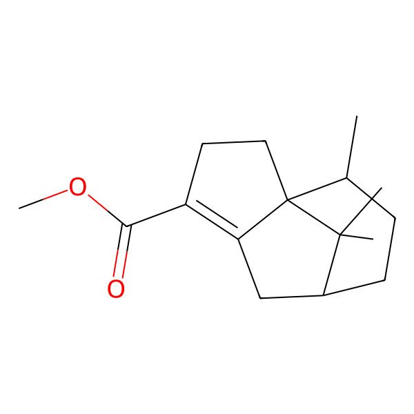 2D Structure of methyl (1R,7R,10R)-10,11,11-trimethyltricyclo[5.3.1.01,5]undec-4-ene-4-carboxylate