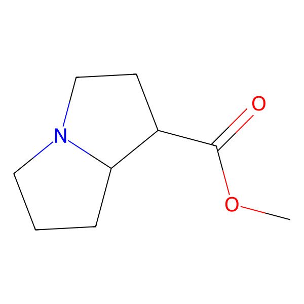 2D Structure of Methyl (1R,8R)-2,3,5,6,7,8-hexahydro-1H-pyrrolizine-1-carboxylate